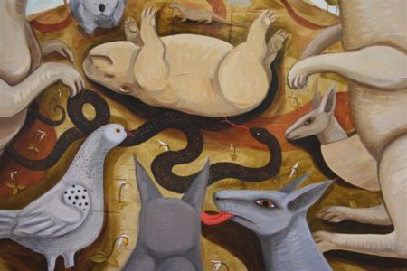 Roadkill (detail of dead wombat)
